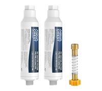 AQUA CREST RV Inline Water Filter with Hose Protector, NSF Certified, Reduces Chlorine, Bad Taste&Odor for RVs and Marines, Drinking & Washing Filter with 1 Flexible Hose Protector