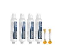 AQUA CREST RV Water Filter, RV Inline Hose Water Filter, Garden and Camper Water Filter, NSF Certified, Greatly Reduces Chlorine, Bad Taste, Odor, 4 Pack with 2 Hose Protector
