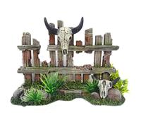 Aqua Della Aquarium Decoration Fence With Cow Skull 19.2X7.5X13.5Cm