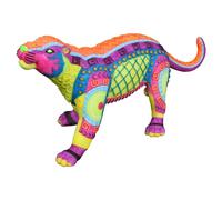 Aqua Della, Aquarium Ornament Dia De Los Muertos Jaguar 19.5x7.5x9.5 cm, Polyester Resin, Glow in the Dark, Fluorescent under Blue Light, Harmless and pH Neutral