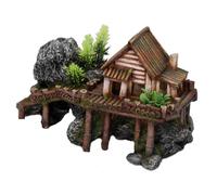 Aqua Della Wooden House Aquarium Decoration 27, 5x13x16cm Toy Fish Non-Toxic