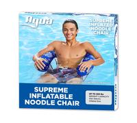 Aqua Deluxe Inflatable Pool Noodle Chair - Soft Mesh Sling-Floating Chair Noodle Float - Blue Pineapple Hibiscus