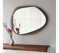 aqua drop asymmetric mirror in bronze
