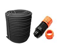 Aqua-Drop Garden Porous Pipe 50m-200m + Pressure Regulator - Flexible Durable Pipe Soaker Hose Leaky Garden Irrigation System Water Saving (50)
