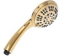 Aqua Elegante 6 Function Luxury Handheld Shower Head - Adjustable Pressure Rainfall Spray With Removable Nozzle, Polished Brass & California Certified