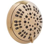 Aqua Elegante 6 Function Luxury Shower Head - Best High Pressure, Wall Mount, Adjustable Showerhead - Polished Brass