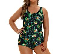 Aqua Eve Plus Size Swimsuits Athletic One Piece Bathing Suit for Women Tummy Control Slimming Swimwear, Pineapple, 20 Plus