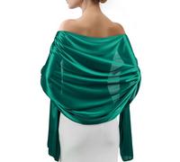 Aqua Eve Satin Shawl Wraps for Women Evening Dresses Wedding Bridal Party Silky Scarf Formal Cover Up Bridesmaid Gifts (One Size,Green)