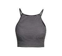 Aqua Eve Women Sport Bra Bikini Tops Racerback Swimsuit Top High Neck Bathing Suit Tops Crop Swim Tops Only No Bottom, Striped, Medium