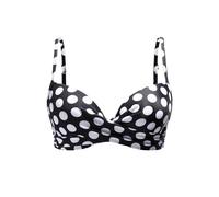 Aqua Eve Women Underwire Bikini Top Only - 2025 Push Up Swim Top Padded Bra Swimsuit, Black Polka Dot, Medium