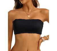Aqua Eve Women's Classic Strapless Bandeau Top Bikini Top (Pack of 1) | Removable Straps,Removable Soft Cups,Adjustable Straps,Full Lining,Stretch Fabric
