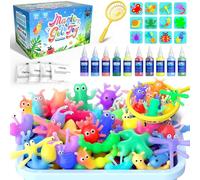 Aqua Fairy Water Gel Kit for Kids, Magic Elf Toy Kit Water Elf Pets Craft Kits for Kids Birthday for Boys & Girls Age 3 4 5 6 7 8 9 10 Sensory Toy 10 Color 6 Double Sided Molds