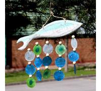 Aqua Fish Carving With Copis Drop - Marine-Inspired Decor Accent
