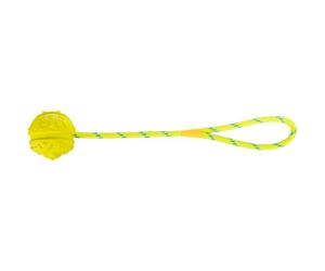 Aqua Floatable Natural Rubber Toy Ball on a Rope - Lime - 7 x 35cm