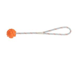 Aqua Floatable Natural Rubber Toy Ball on a Rope - Orange - 4.5 x 35cm