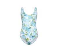 Aqua flower-print One-piece Swimsuit, female, Chloé, Swimsuits, Multicolor, S, Swimwear S