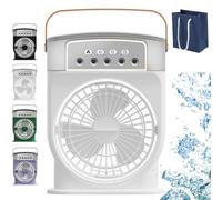 Aqua Freeze Portable Air Cooler Fan, Fan with Ice Cooling System, 4-In-1 Mini Air Conditioner Fan, Rechargeable Portable with Cooling System Conditioner Fan (White)