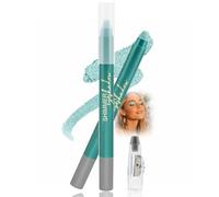 Aqua Gleam Metallic Eyeshadow Stick for Eyeshadow, Eyeliner & Highlighter - Cream to Powder Shimmer Crayon, Waterproof Sweat Resistant Wear, Includes Sharpener, Portable Travel Size