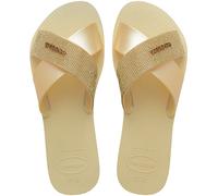Aqua Glow Crossover Mules Gold-Coloured