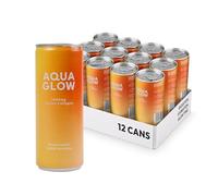 AQUA GLOW Sparkling Collagen Drink for Women - 5000mg Marine Collagen Peptides with Biotin, Zinc, Magnesium, Vitamins C, B, D - Beauty & Wellness Hydration - Low Sugar, 12 x 250ml Cans (Mango Passion)
