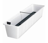 Aqua Green Flower Box with Water System Plastic 80 cm weiss