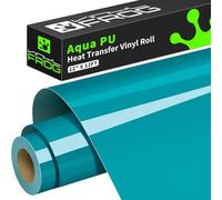 Aqua Iron on Vinyl 10" x12ft HTV Teal Heat Transfer Vinyl by Cameo for Tshirt or Pillow Decoration