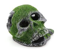 AQUA KT Aquarium Landscape Head Skeleton Skull Rock Fish Hiding Place Cichlid Cave for Gold Betta Fish Tank Decoration Freshwater or Marine Aquariums