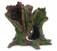 AQUA KT Aquarium Landscape Tree Stump Trunk Hollow Betta Cichlid Cave Rocks for Fish Hiding Tank Decoration Decorations