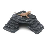 AQUA KT Reptile Basking Platform with Climbing Ramp Ledge Turtle Dock Resting Rock for Bearded Dragon Leopard Crested Gecko Lizard Hide Cave Amphibian Decoration