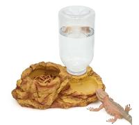AQUA KT Reptile Escape Free Mealworm Feeding Bowl and Water Storage Feeder, 2 in 1 Reptile Feeder Kit for Amphibian Lizard Bearded Dragon Snake Feeding
