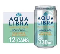 AQUA LIBRA Cucumber, Mint & Lime 330ML, Pack of 12