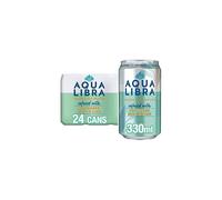 Aqua Libra Sparkling Water - Natural Flavour - No Sugar - Low Calorie - Refreshing - Cucumber, Mint and Lime - 330 ml - Pack of 24 cans