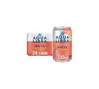 AQUA Libra Sparkling Water, Sugar-Free Fruit Water, No Sugar, No Calories, Blood Orange and Mango, 330 ml (Pack of 24)