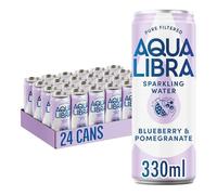 AQUA Libra Sparkling Water, Sugar Free Fruit Water, No Sugar, No Calories Blueberry & Pomegranate