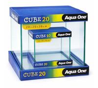 Aqua One Cube Aquarium Set - 20cm & 10cm Nano Glass Fish Tanks Bundle | Dual Cube Aquariums for Fish, Shrimp & Aquascaping | Compact Clear Glass Tanks for Desktop & Small Spaces