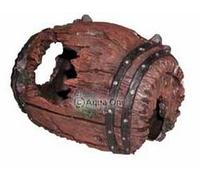 Aqua One U-229L Barrel with Holes and Studs Aquarium Ornaments, Large, 27 x 22 x 29 cm