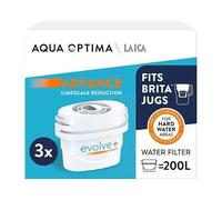 Aqua Optima Water Filter Cartridge, Evolve+ Advance, Engineered for Hard Water & Better Limescale Reduction, 3 Pack, 5 Stage Filtration System, Brita Compatible (Package may vary)