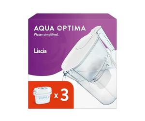 Aqua Optima by LAICA Liscia Water Filter Jug 2.5L, 3 Water Filters,White | Fresh filtered water, fits Brita water filter jugs, reduces limescale & chlorine, Evolve+ cartridge, BPA free,dishwasher safe