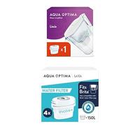 Aqua Optima Liscia Water Filter Jug & 9 Evolve+ Filter Cartridges 2.5L White - Fridge & Dishwasher Friendly, Easy Fill - Reduces Limescale, Chlorine & Other Impurities - By LAICA (Packaging May Vary)