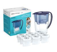 Oria Water Filter Jug 2.8L Capacity + 9 Months Evolve+ Filters, Blue Aqua Optima Blue 1 Pack