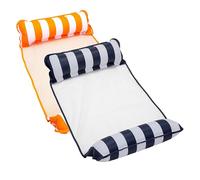 Aqua Original 4-in-1 Monterey Hammock Pool Float & Water Hammock - Multi-Purpose, Inflatable Pool Floats for Adults - Patented Thick, Non-Stick PVC Material - One Navy Blue & One Orange, 2-Pack