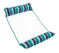 Aqua Original 4-in-1 Monterey Hammock XL Pool Float & Water Hammock - Multi-Purpose, Inflatable Pool Floats for Adults - Patented Thick, Non-Stick PVC Material - Teal/Navy Stripe