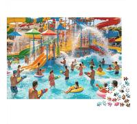 Aqua Park Jigsaw Puzzle 1000 Piece Recyclable Summer Scene Jigsaw Puzzles Puzzle Game Props Fun And Challenging Family Game Great Gift Idea 38x26cm/1000pcs