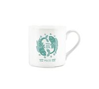 Aqua Pisces Star Sign Mug - White Bone China Coffee/Tea Present Zodiac Gift