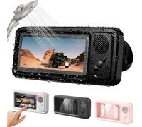 Aqua Play Phone Holder, Aqua Play Phone Shower Sound, AquaPlays Waterproof Phone Holder, Built-in Smart Bluetooth Speaker, 360° Rotation can be Installed on Any Surface (Black)