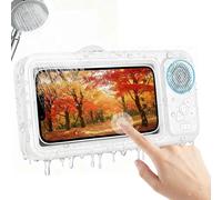 Aqua Play Phone Holder with Speaker, Aqua Play Phone Shower Holder, 360° Rotation Built-In Smart Bluetooth Speaker, No Need to Worry Shower Noise, Can Be Installed on Any Surface (White)
