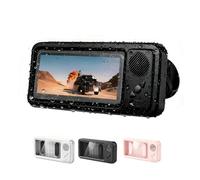 Aqua Play Phone Holder with Speaker,Aqua Play Phone Shower Sound,360° Rotation Aquaplay Shower Phon-e Case,60° Fixed Opening Angle for Pick-Up,Built-In Smart Bluetooth Speaker (Black)