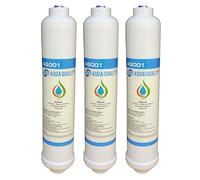 Aqua Quality Water Filter, In Line, 3 Pack - Also Suitable for Fridge, Under Sink, Plumbed in Water Cooler, NSF/ANSI 42 Certified