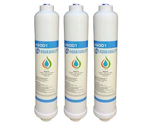 Aqua Quality Water Filter, In Line, 3 Pack - Also Suitable for Fridge, Under Sink, Plumbed in Water Cooler, NSF/ANSI 42 Certified