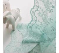 Aqua Sheer Curtains 63 Inch Length , Vintage Floral Lace Curtain Panels for Nursery Girls Kids Bedroom Seafoam Green Curtains Coastal Beach Room Decor 52 x 63 inch 2 Panels, Aqua /Retro Mint Green